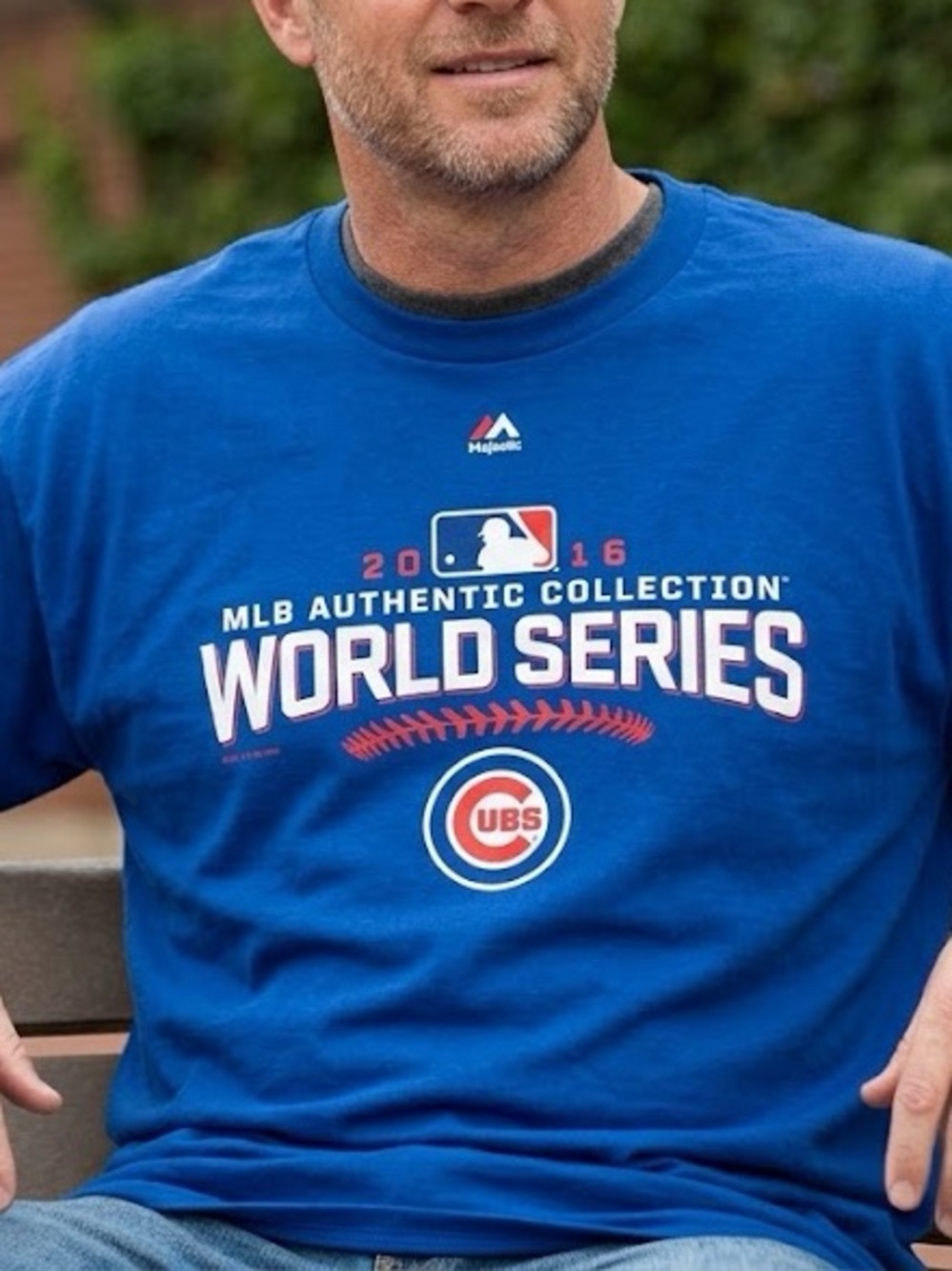 Majestic Chicago Cubs MLB 2016 World Series CHAMPION T-Shirt XL EUC Cubbies